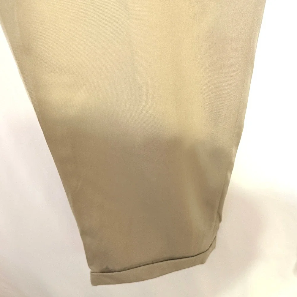 Hart Schaffner Marx Gold Trumpeter Mens 40 Tan Super 100s Wool Pleated Pants